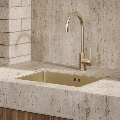 Sola Outdoor Kitchen Mixer | Brushed Brass