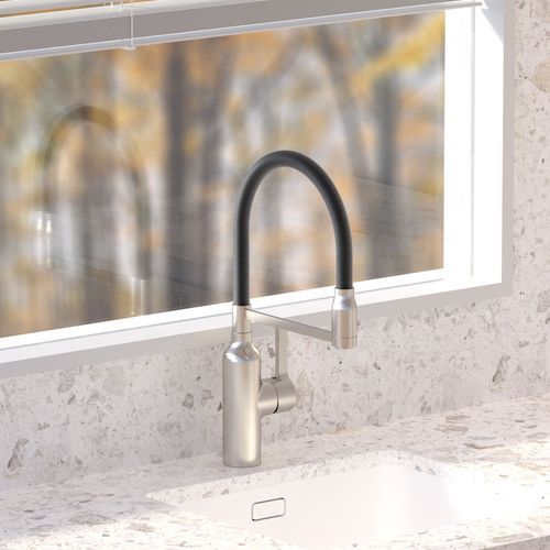 Bex All Pressure Pull Down Sink Mixer Nickel / Black