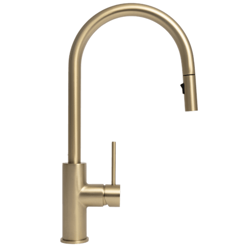 Mira Brushed Brass Gold Pull Out Mixer