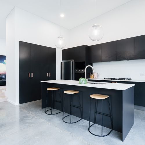 Dark & Concrete Kitchen