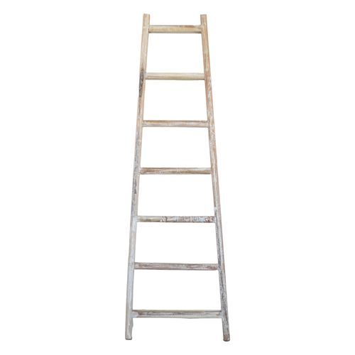 Rustico Reclaimed Teak Decor Ladder - Small, Whitewash