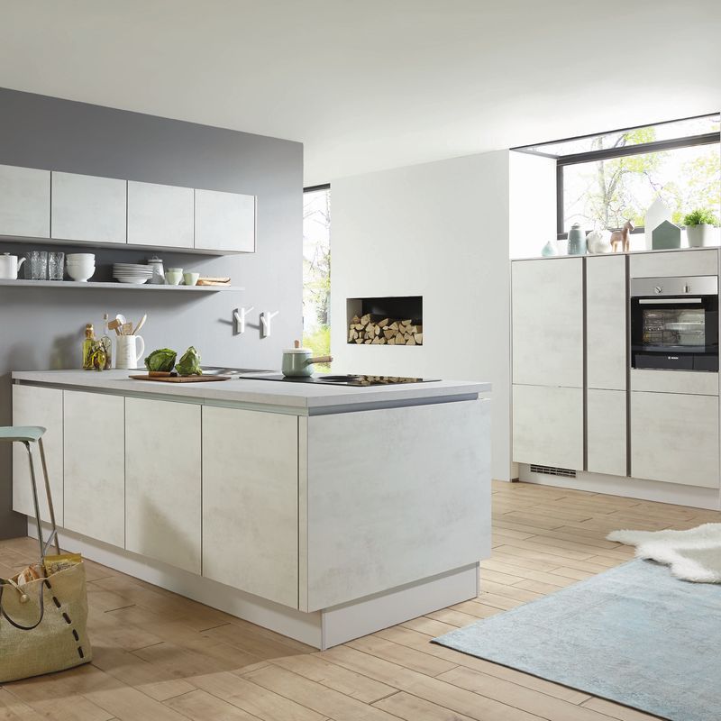 Concrete-Look Laminate Benchtop in White