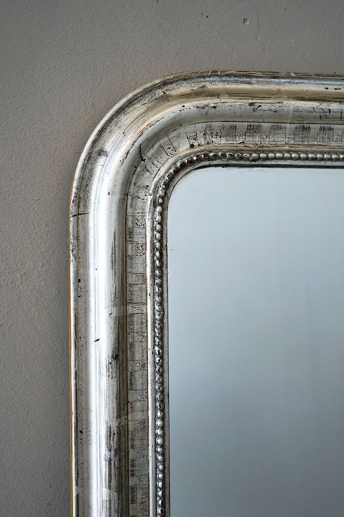 Antique French Louis Philippe Silvered Mirror