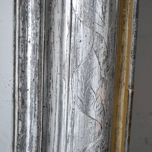 Antique French Silvered & Gilded Mirror
