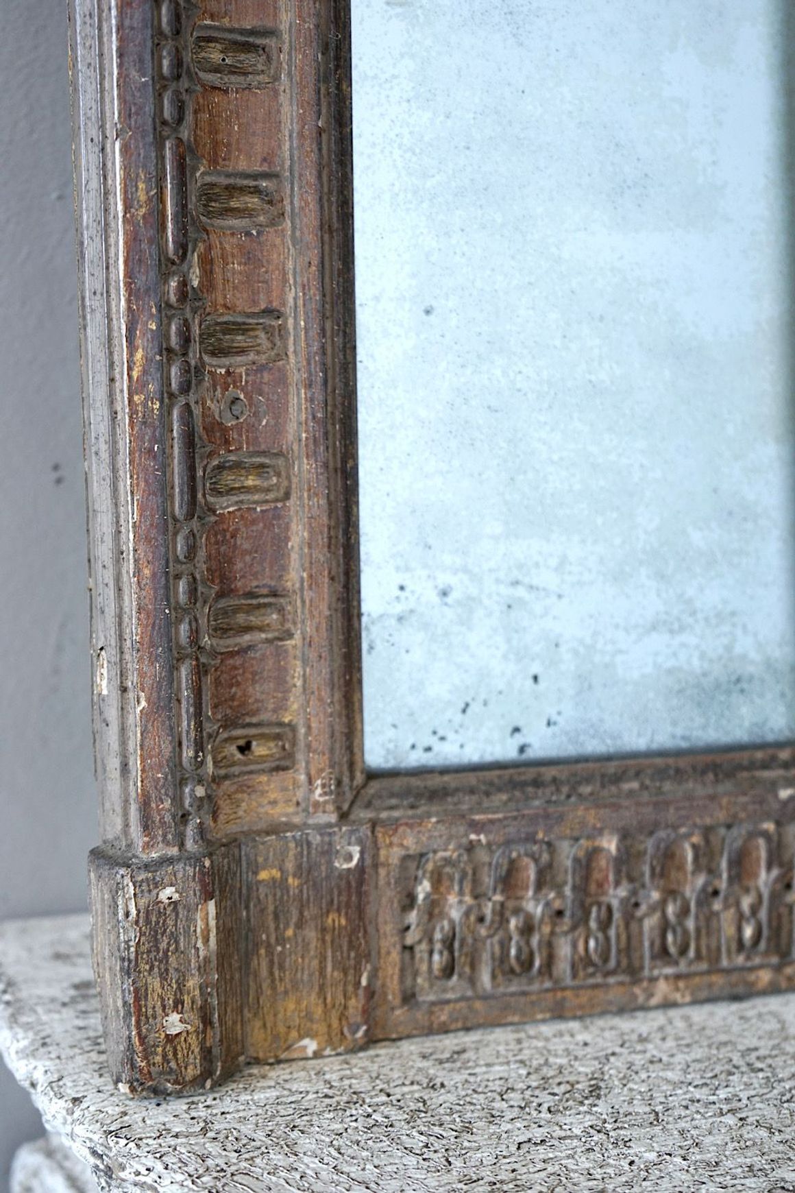 Antique French Louis XVI Overmantle Mirror
