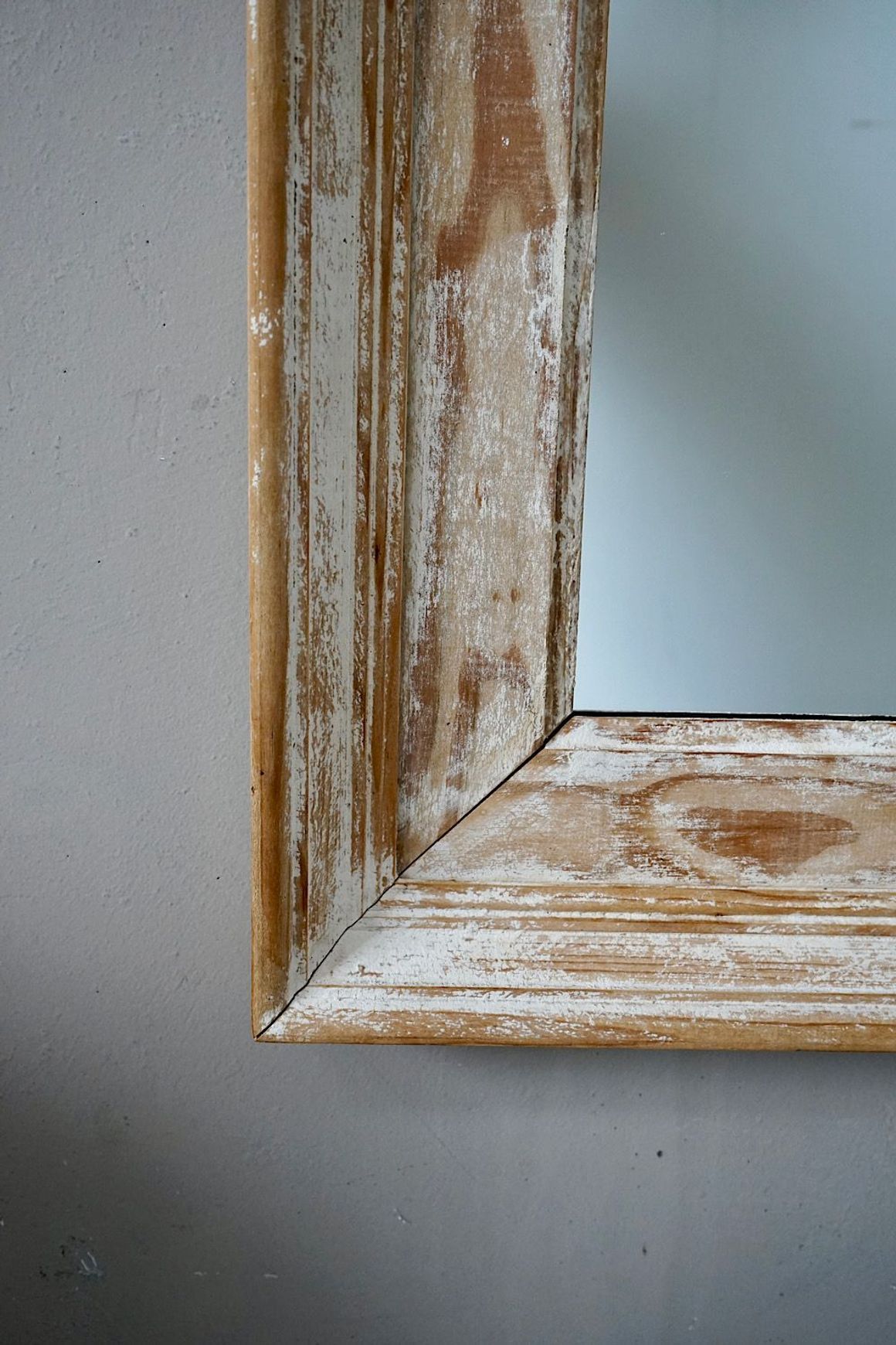French Antique Mirror with Distressed Patina
