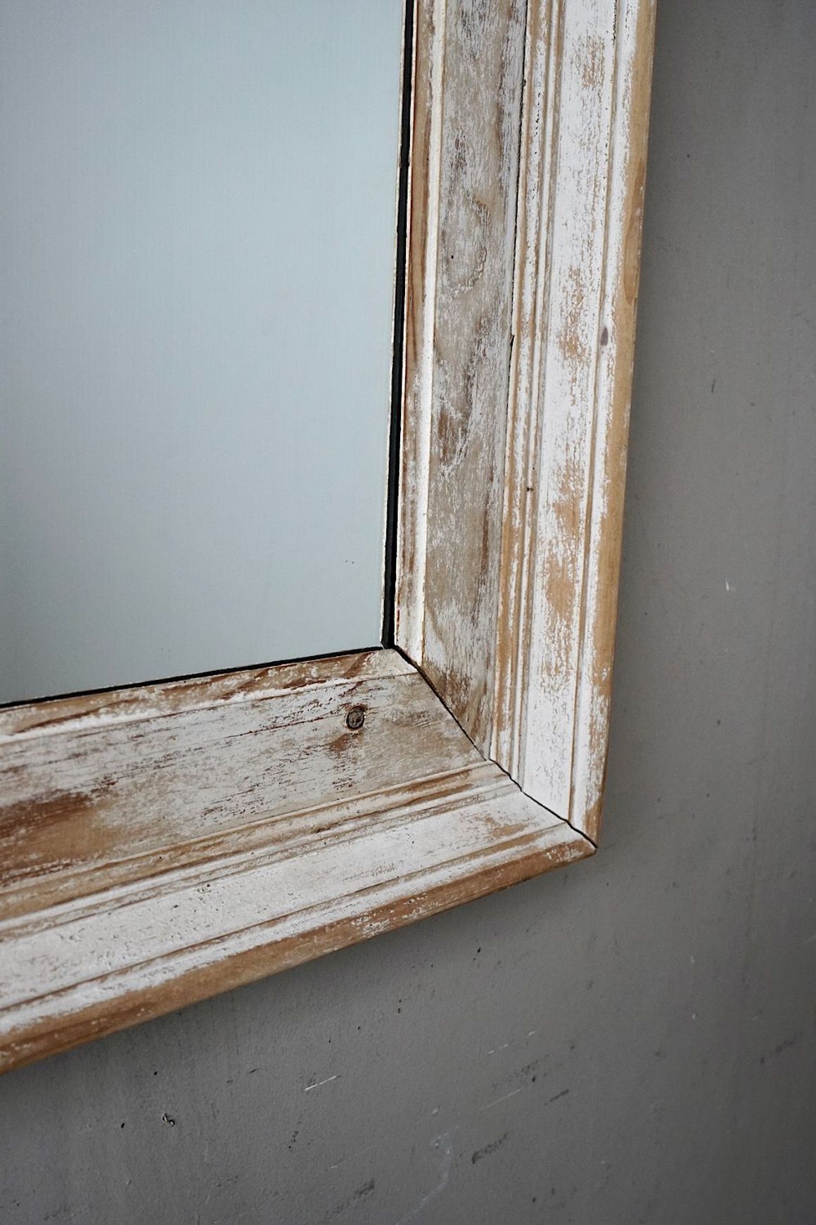 French Antique Mirror with Distressed Patina