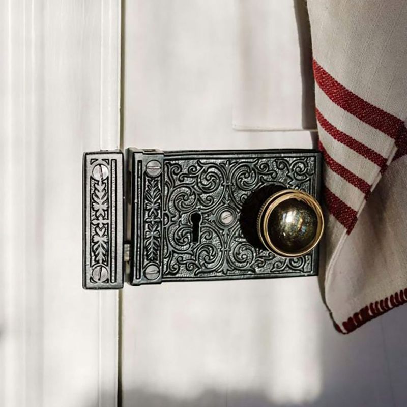Tradco Ornate Rim Lock Matt Black