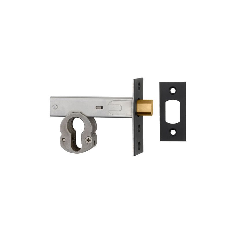 Euro Mortice Deadbolt - 60mm Backset | Matt Black