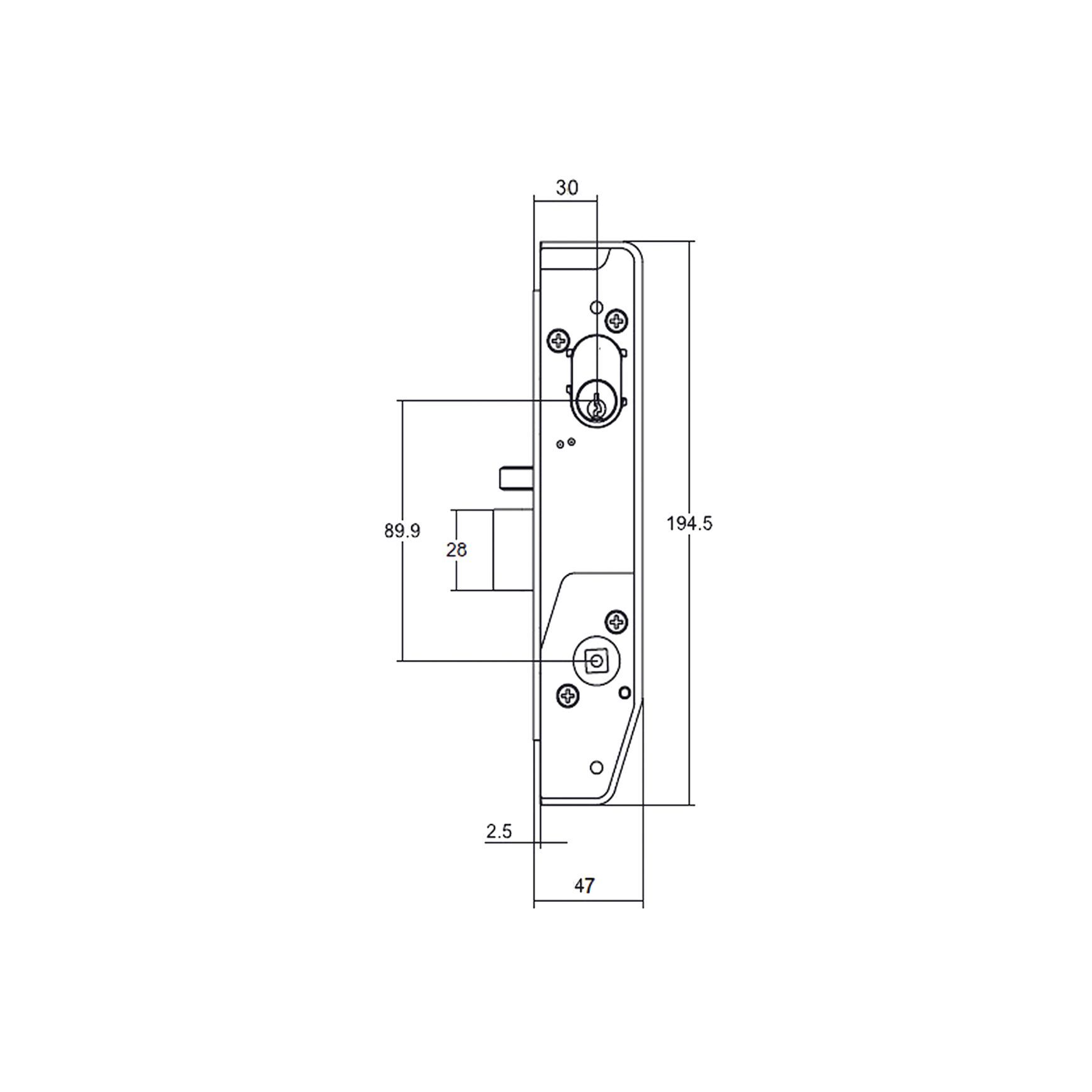 Lockwood Universal Primary Mortice Lock 30mm Backset