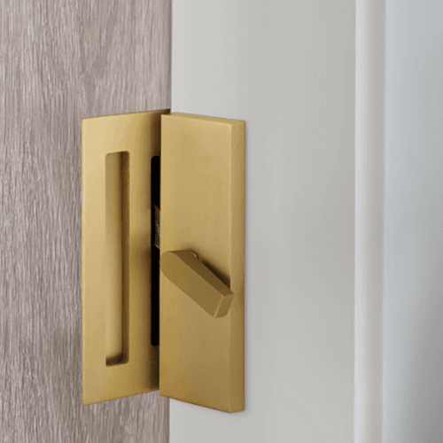 Emtek Rectangular Barn Door Privacy Lock with Strike
