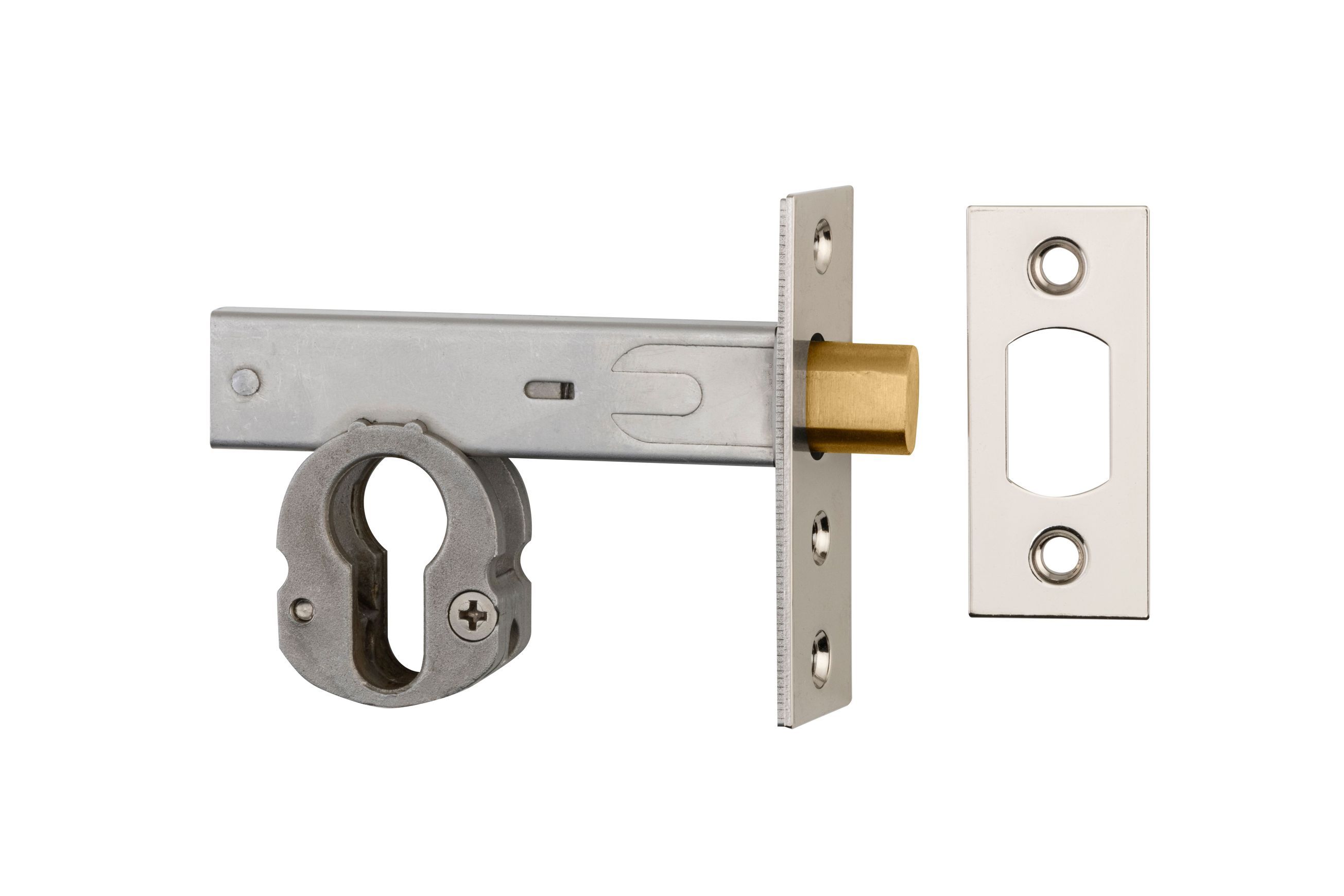 Euro Mortice Deadbolt - 60mm Backset | Polished Nickel