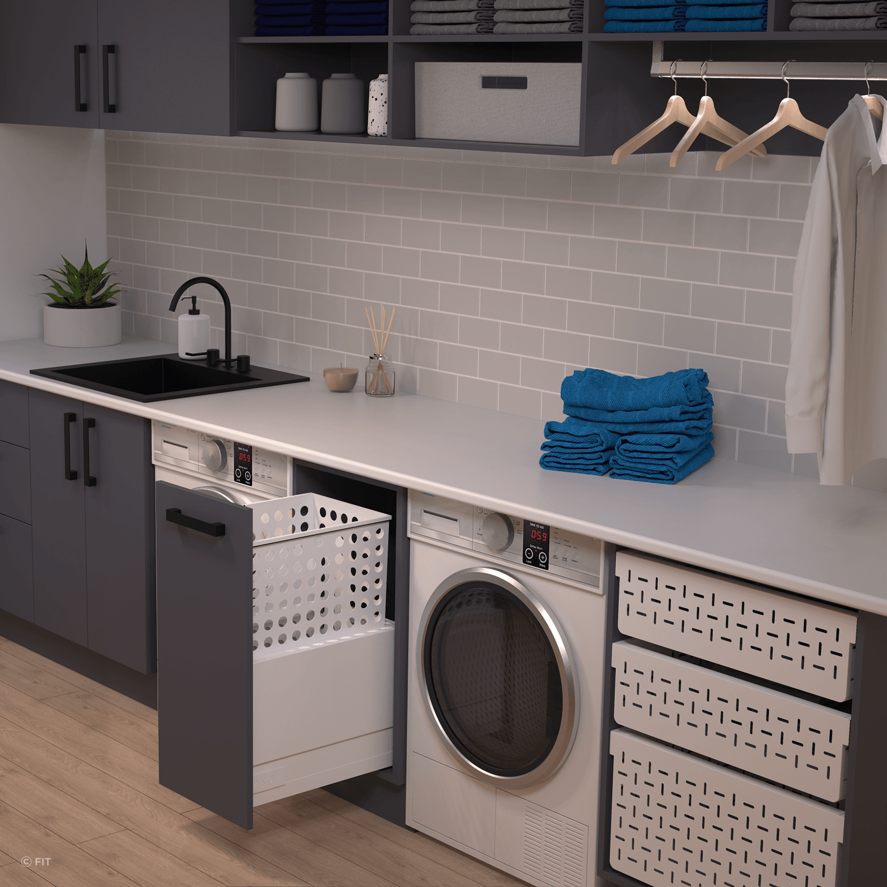 Tanova Simplex & Simplex Plus Pull Out Laundry Baskets