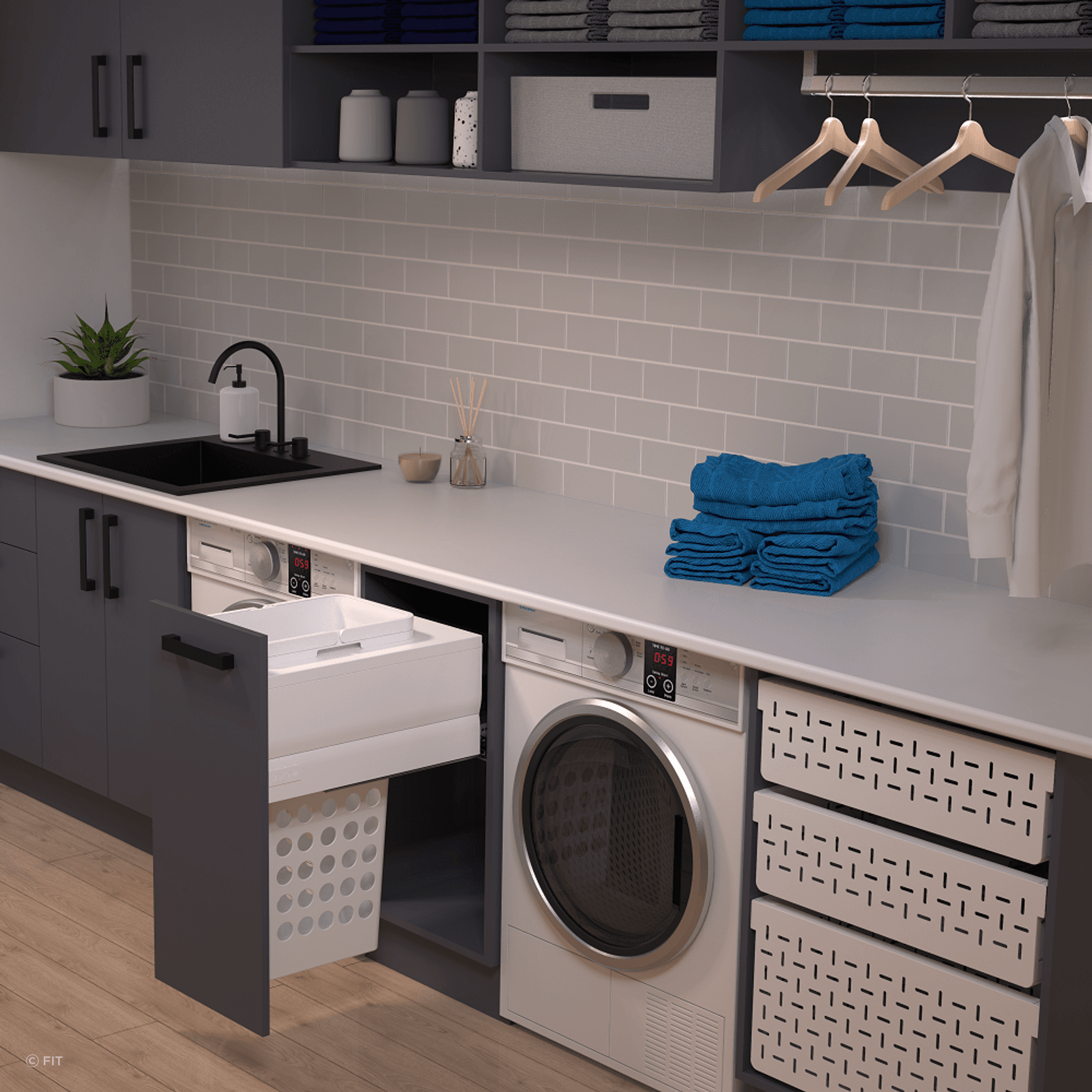 Tanova Designer Series Pull Out Laundry Units