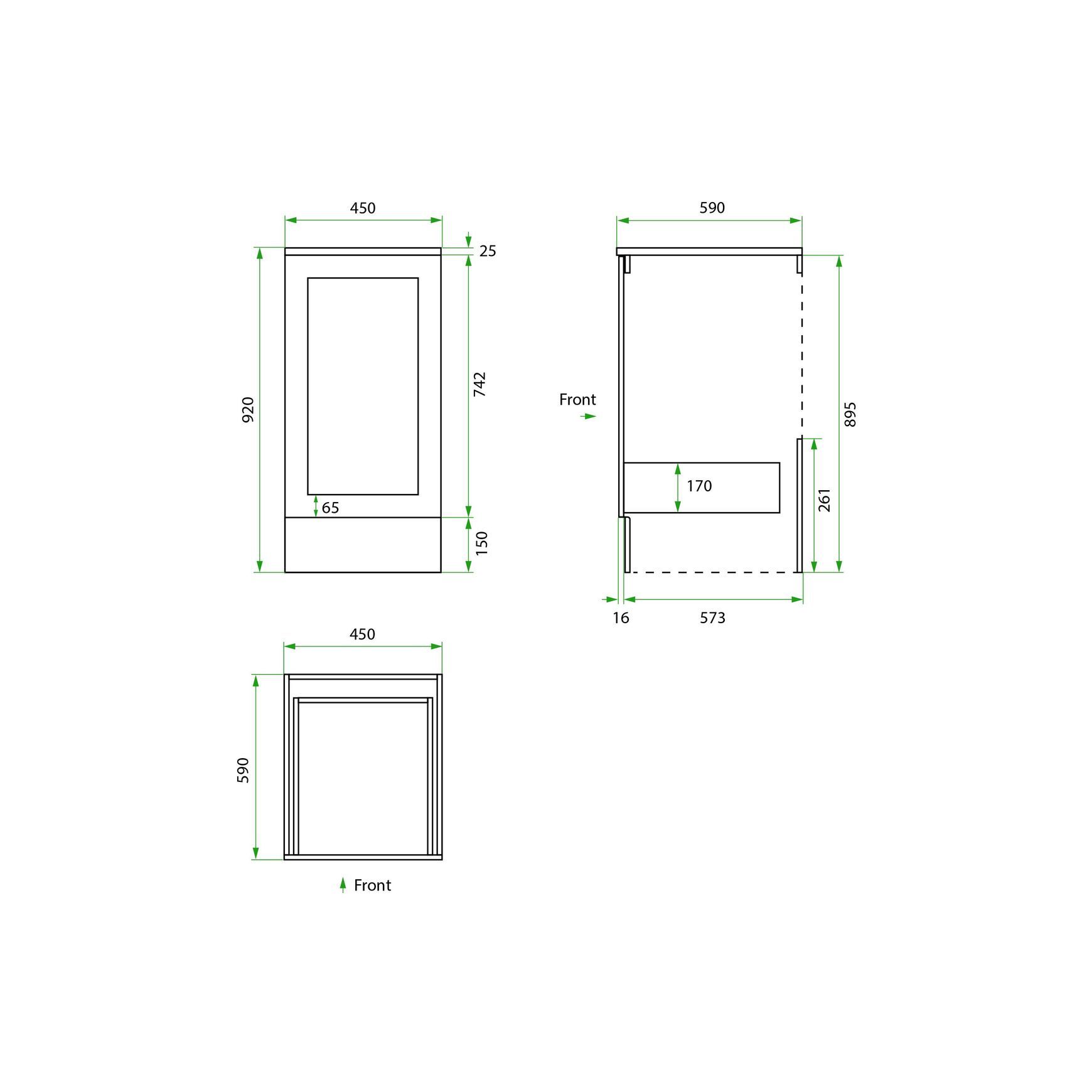 English Classic Laundry Cabinet, 1 Drawer