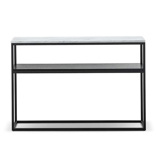 Ebonie 120cm White Marble Console Table | Black