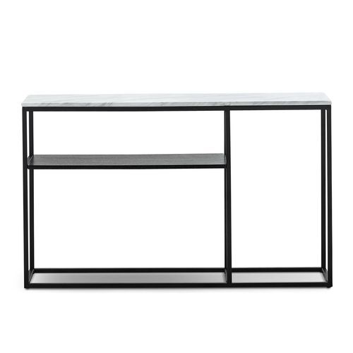 Ebonie 130cm White Marble Console Table | Black