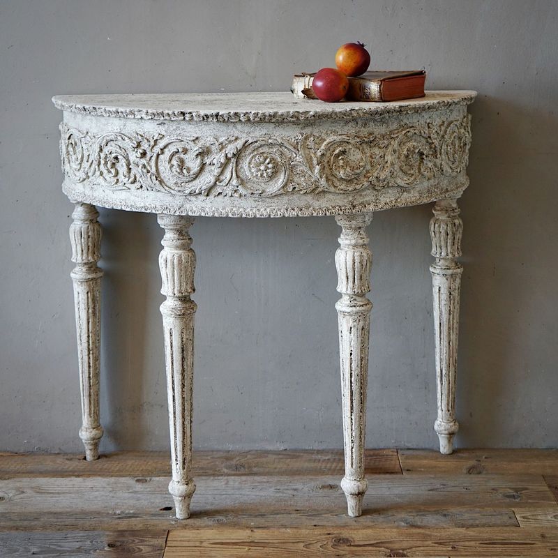 Louis XVI Painted Demi-lune Console