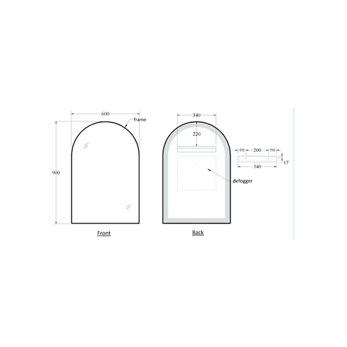 CODE ASPECT 600 ARCH FRAMED MIRROR RANGE
