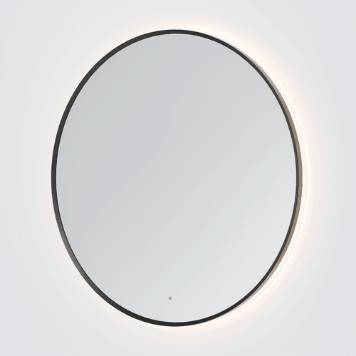 CODE Solace Round Framed Gunmetal Led Mirror - 3 Sizes