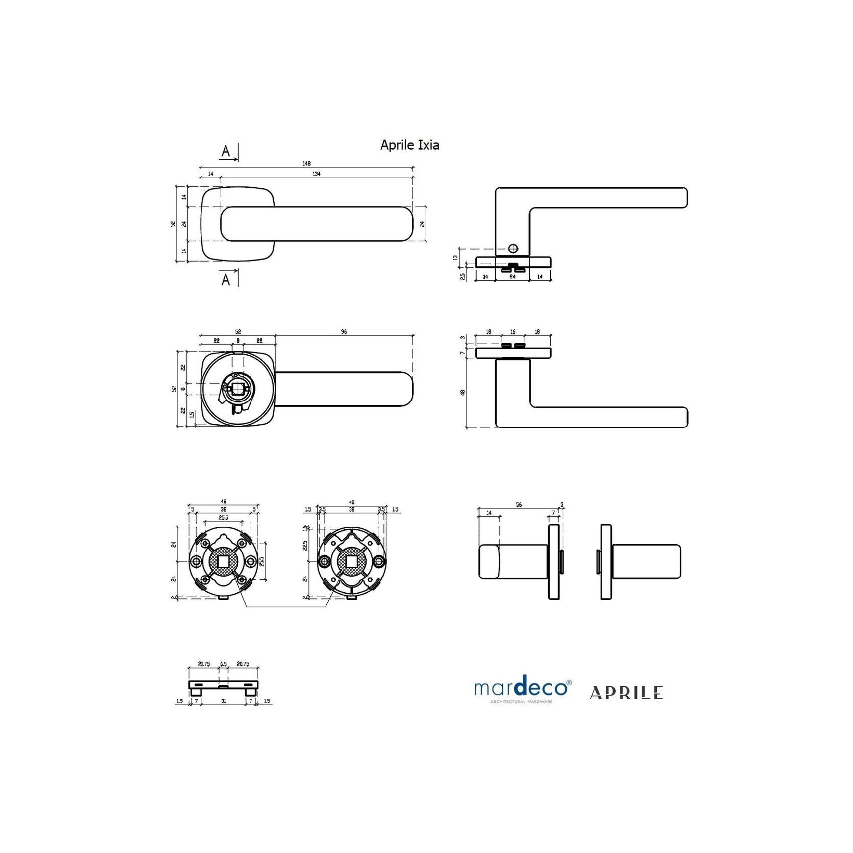 AS APRILE Ixia Square Radius Rose QR SLIM 7MM