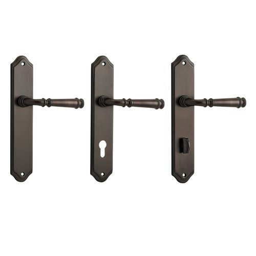 Iver Verona Door Lever on Shouldered Backplate Signature Brass