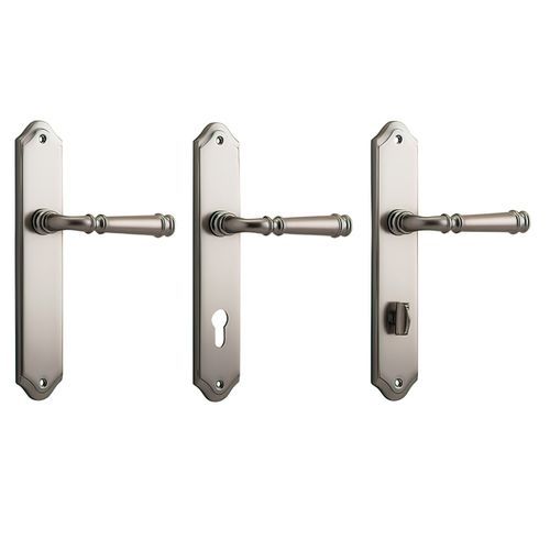 Iver Verona Door Lever on Shouldered Backplate Satin Nickel - Customise to your needs