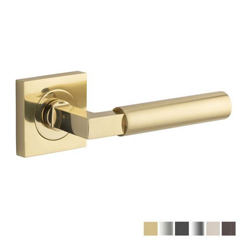 Iver Berlin Door Lever Handle on Square Rose Passage