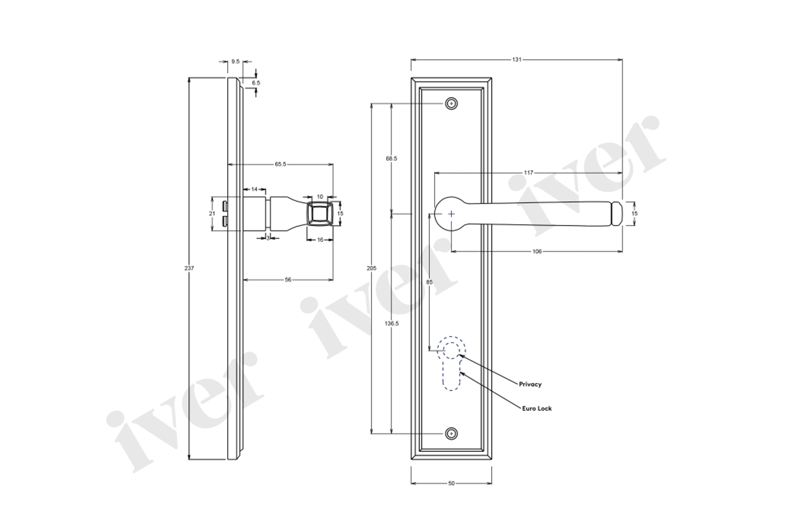 Iver Annecy Door Lever on Stepped Backplate Latch Brushed Brass 15244 - Customise to your need