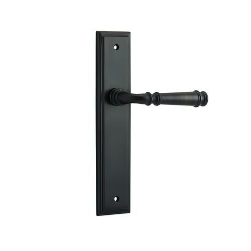 Iver Verona Door Lever on Stepped Backplate Signature Brass