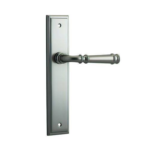 Iver Verona Door Lever on Stepped Backplate Satin Nickel - Customise to your needs