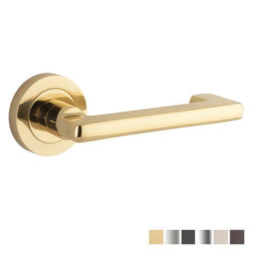 Iver Baltimore Return Door Lever Handle on Round Rose