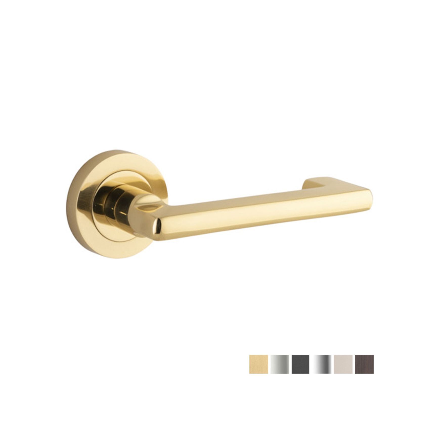 Iver Baltimore Return Door Lever Handle on Round Rose