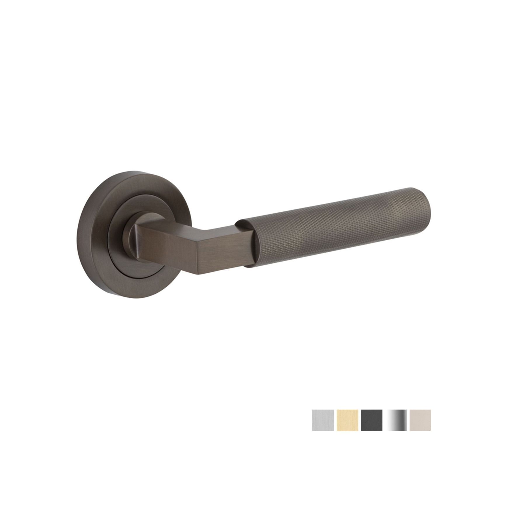 Iver Brunswick Door Lever Handle on Round Rose Passage
