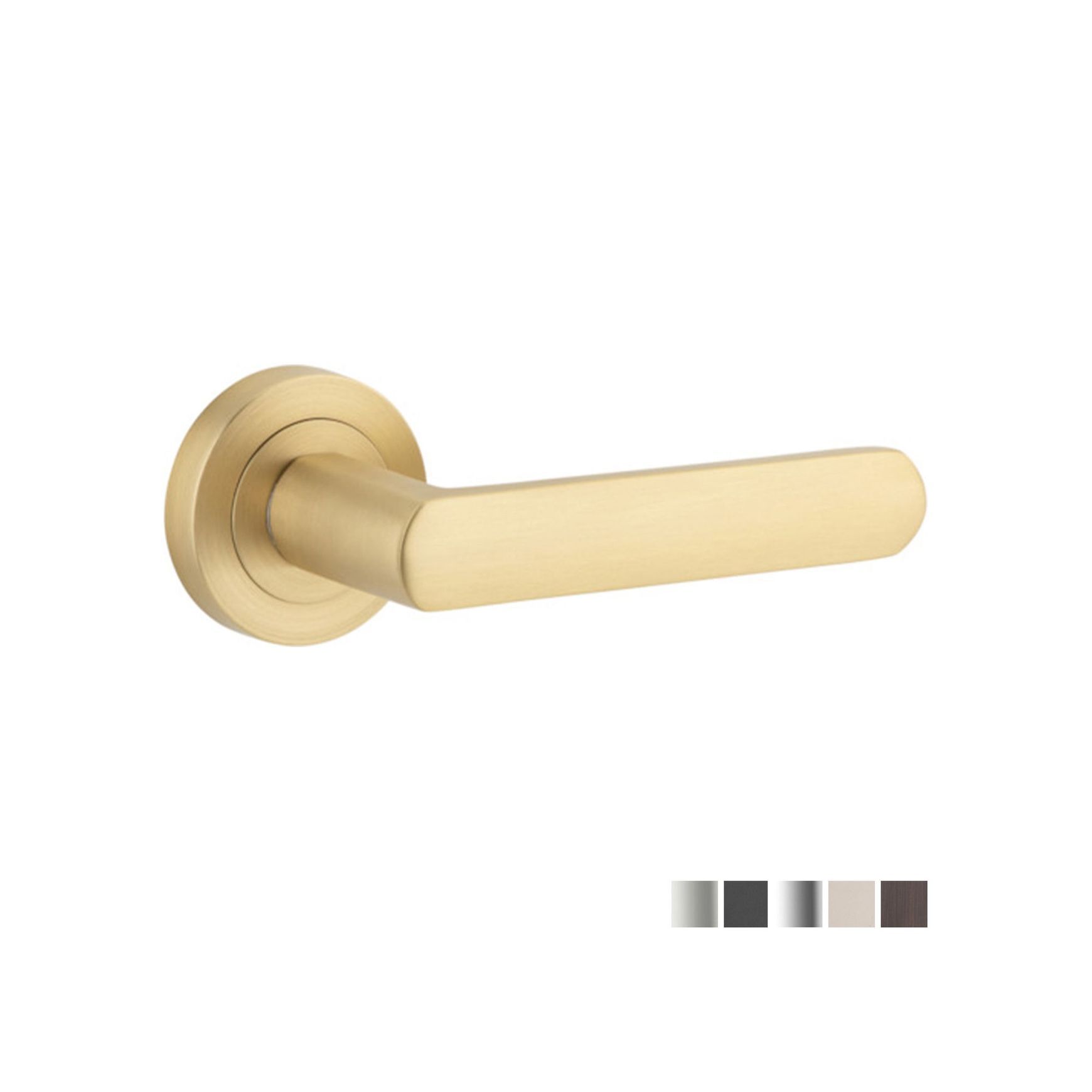 Iver Osaka Door Lever Handle on Round Rose
