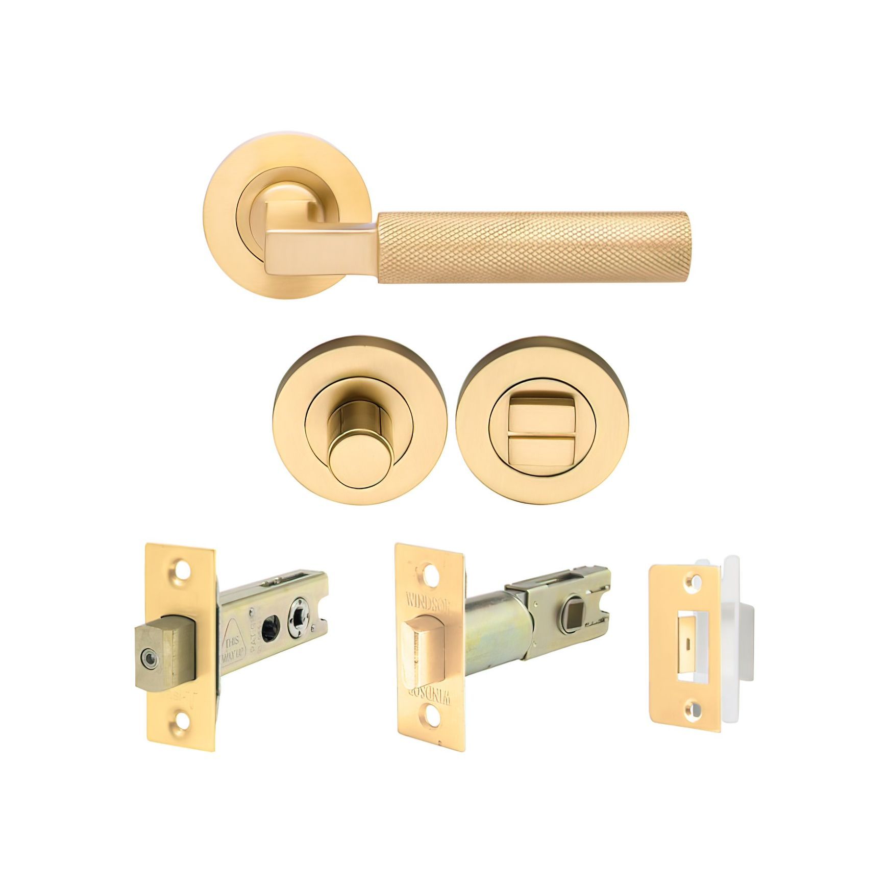 Zanda Zurich Door Handle Lever Set Satin Brass