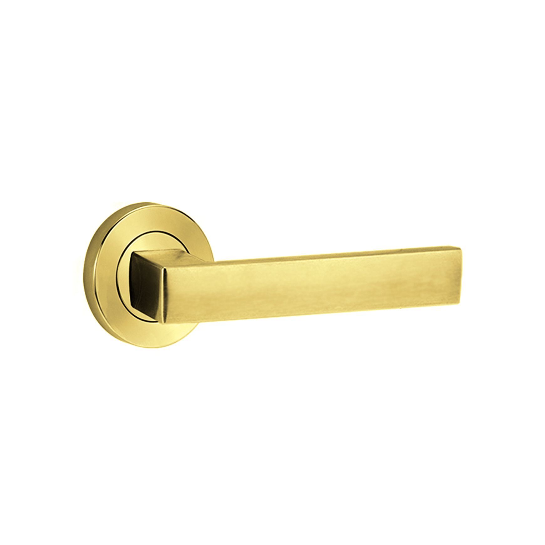 Lockwood 101 Door Lever on Round Rose Full Set