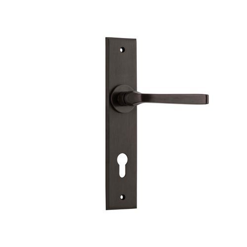 Iver Annecy Door Lever on Chamfered Backplate Euro Bronzed Brass 10788E85 - Customise to your needs