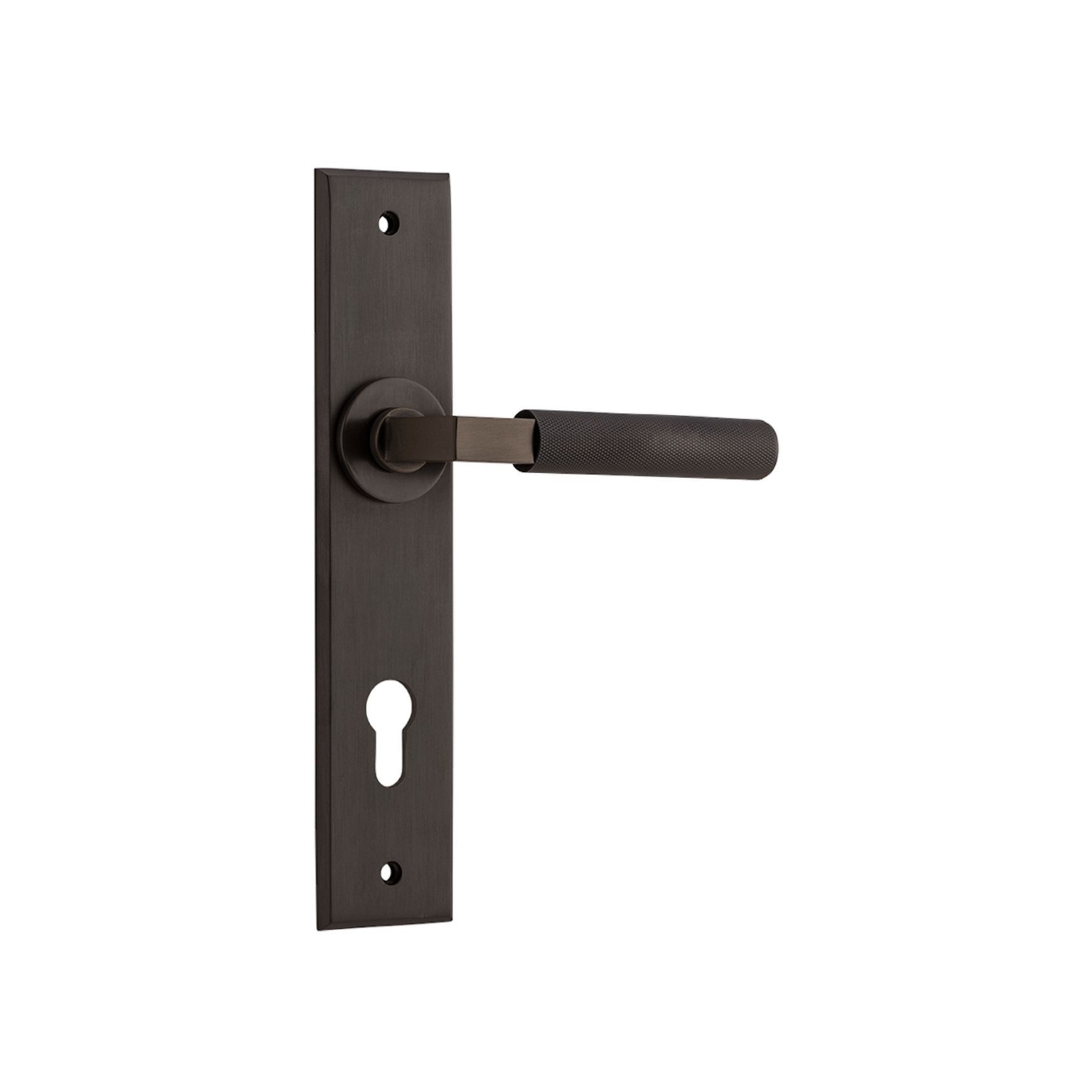 Iver Brunswick Door Lever on Chamfered Backplate