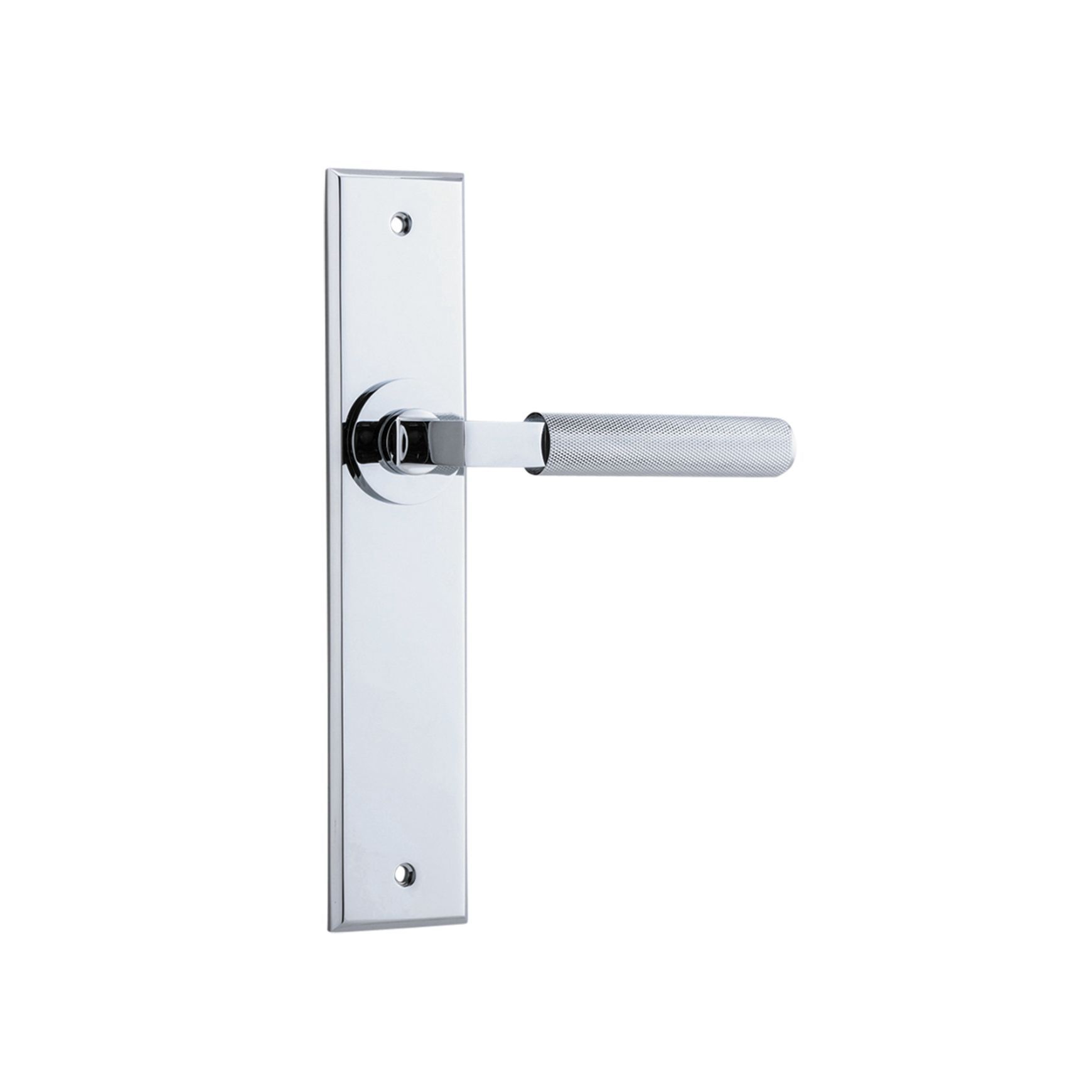 Iver Brunswick Door Lever on Chamfered Backplate