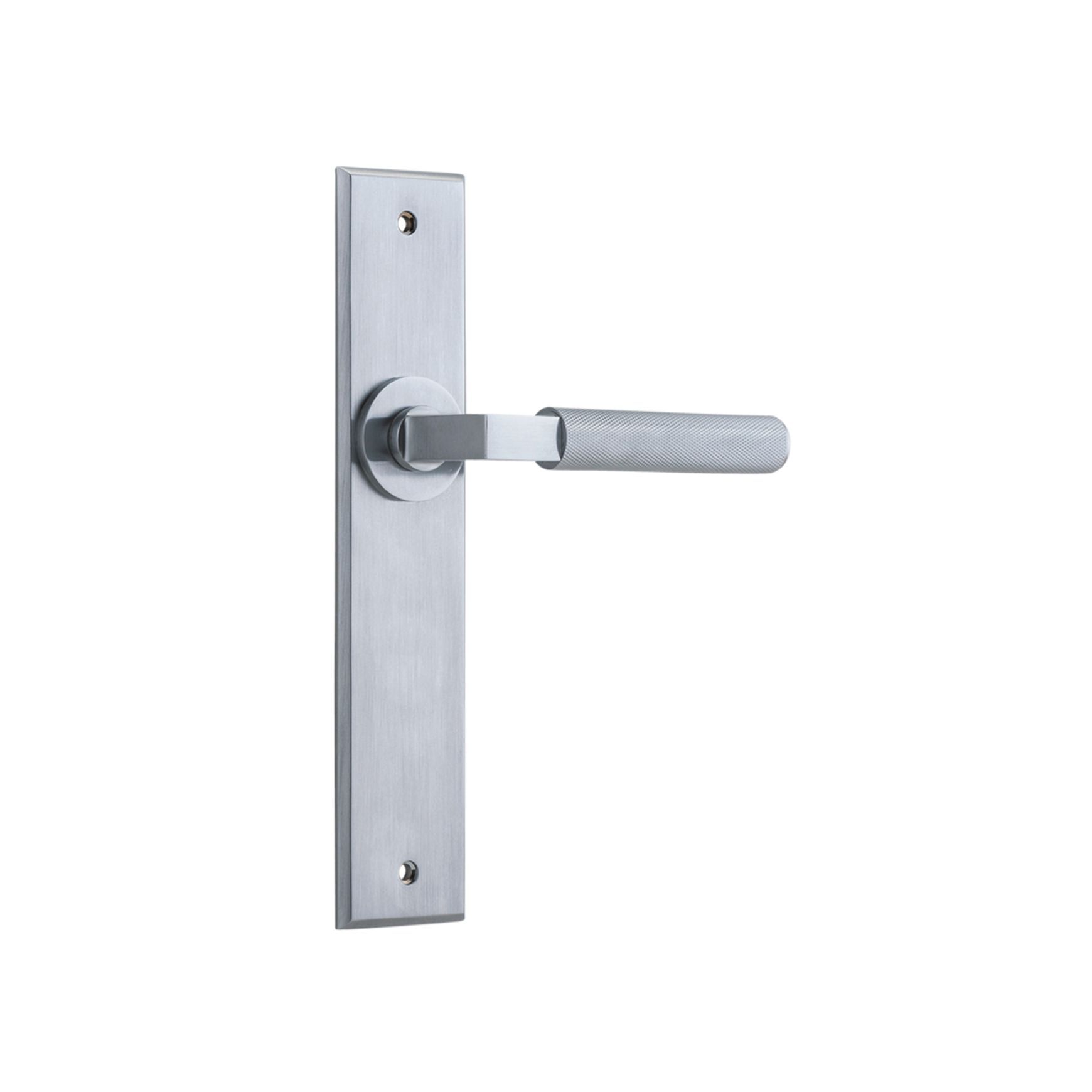 Iver Brunswick Door Lever on Chamfered Backplate
