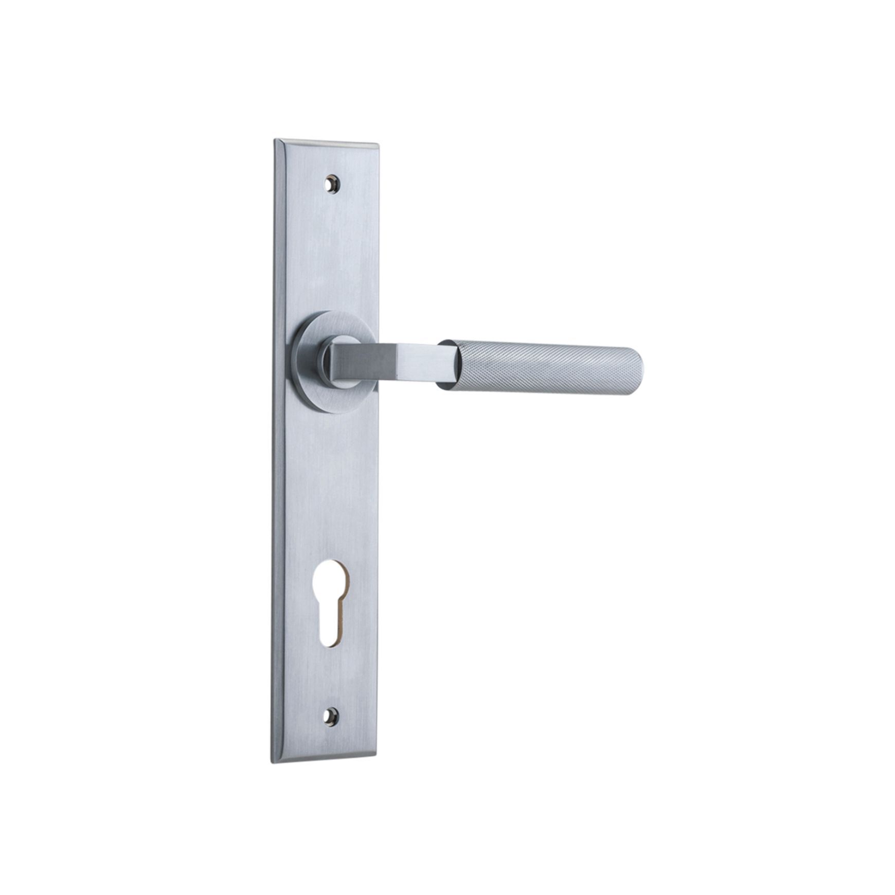 Iver Brunswick Door Lever on Chamfered Backplate
