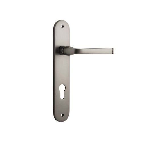 Iver Annecy Door Lever on Oval Backplate Euro Satin Nickel 14732E85 - Customise to your needs