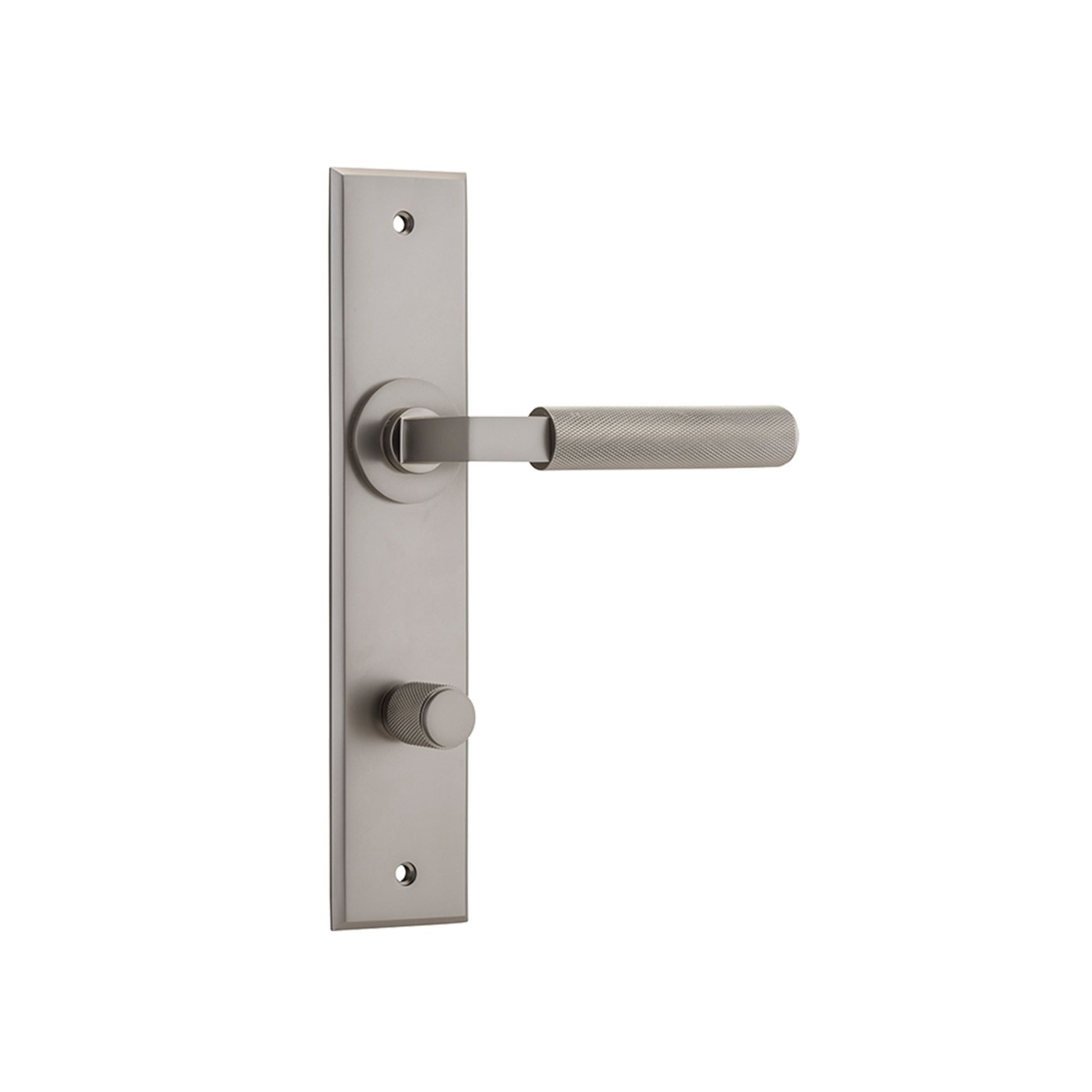Iver Brunswick Door Lever on Chamfered Backplate