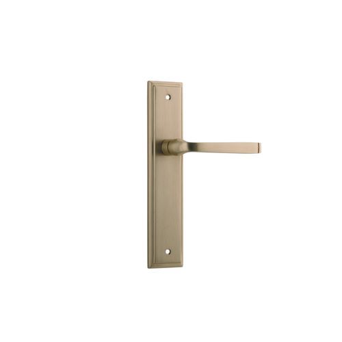 Iver Annecy Door Lever on Stepped Backplate Latch Brushed Brass 15244 - Customise to your need