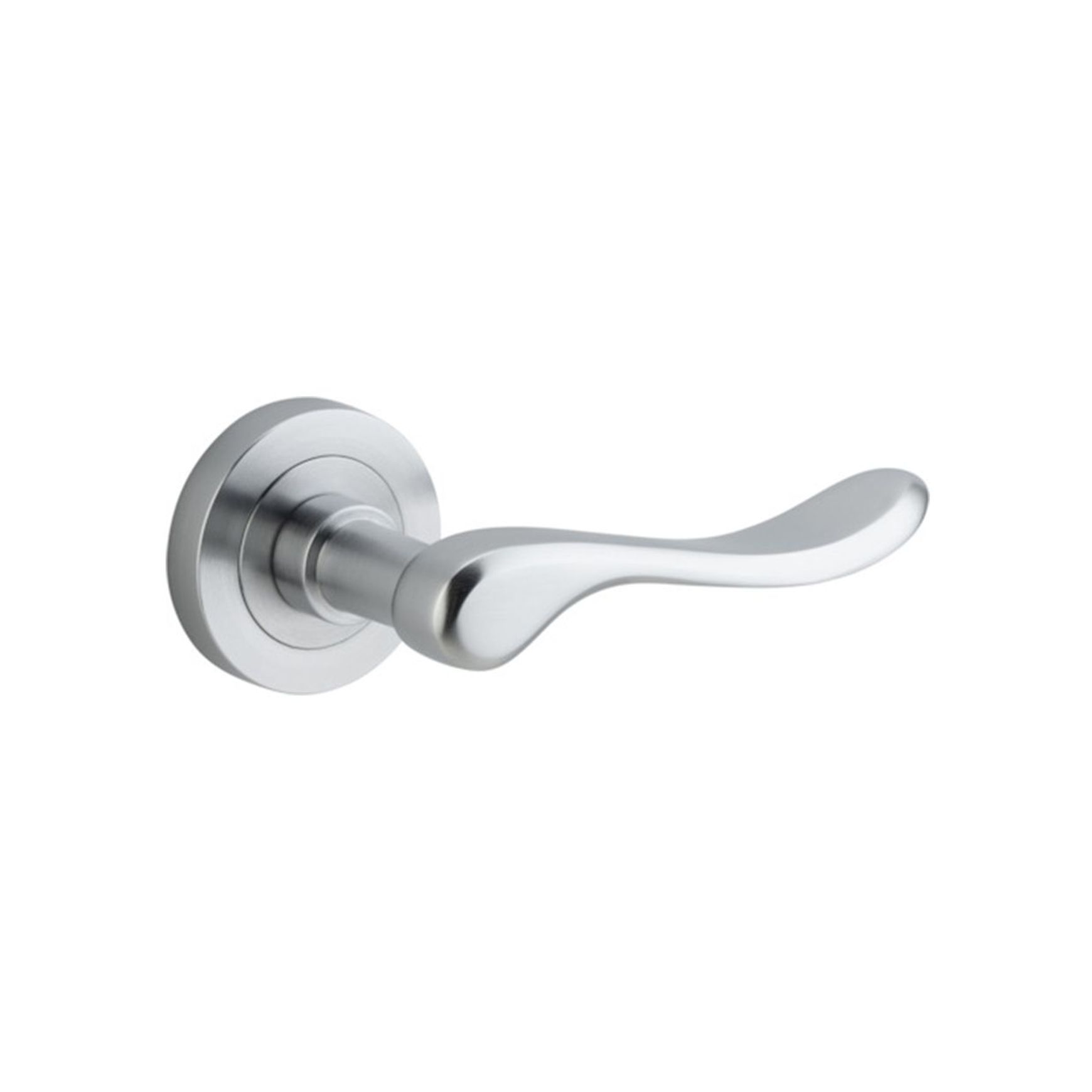 Iver Stirling Door Lever Handle on Round Rose