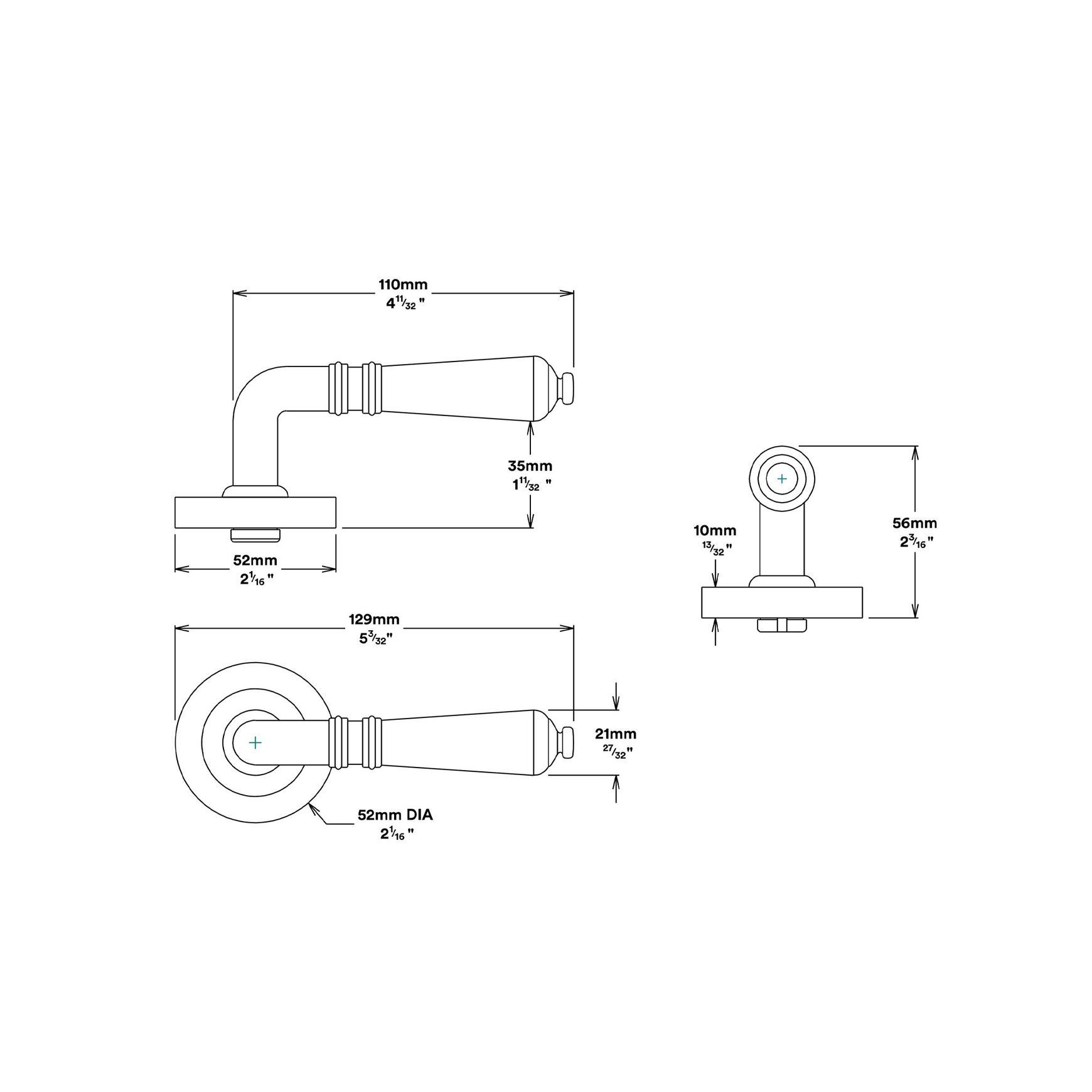 Iver Sarlat Door Lever Handle on Round Rose