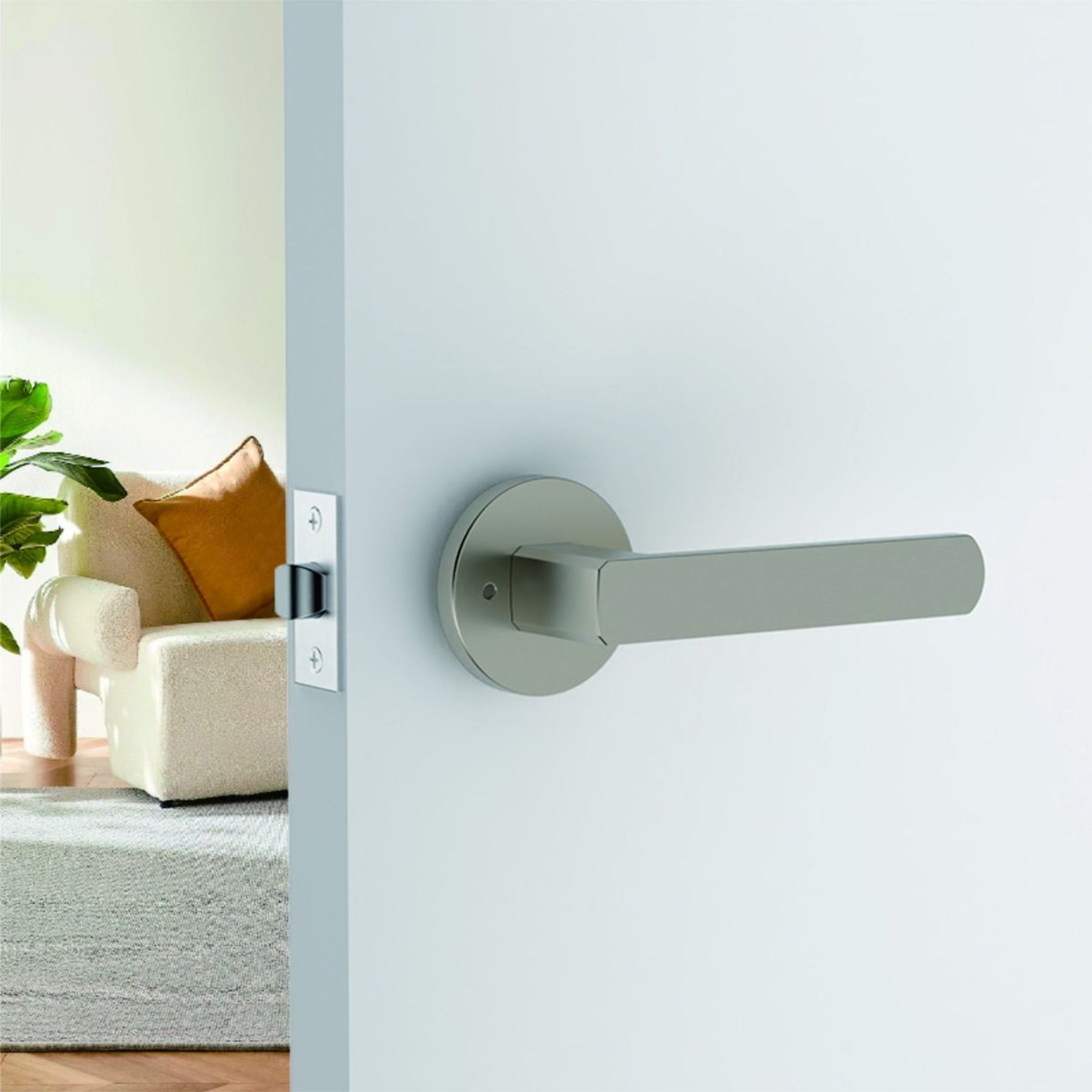Moon Lever Handle In Matt Brushed Nickel
