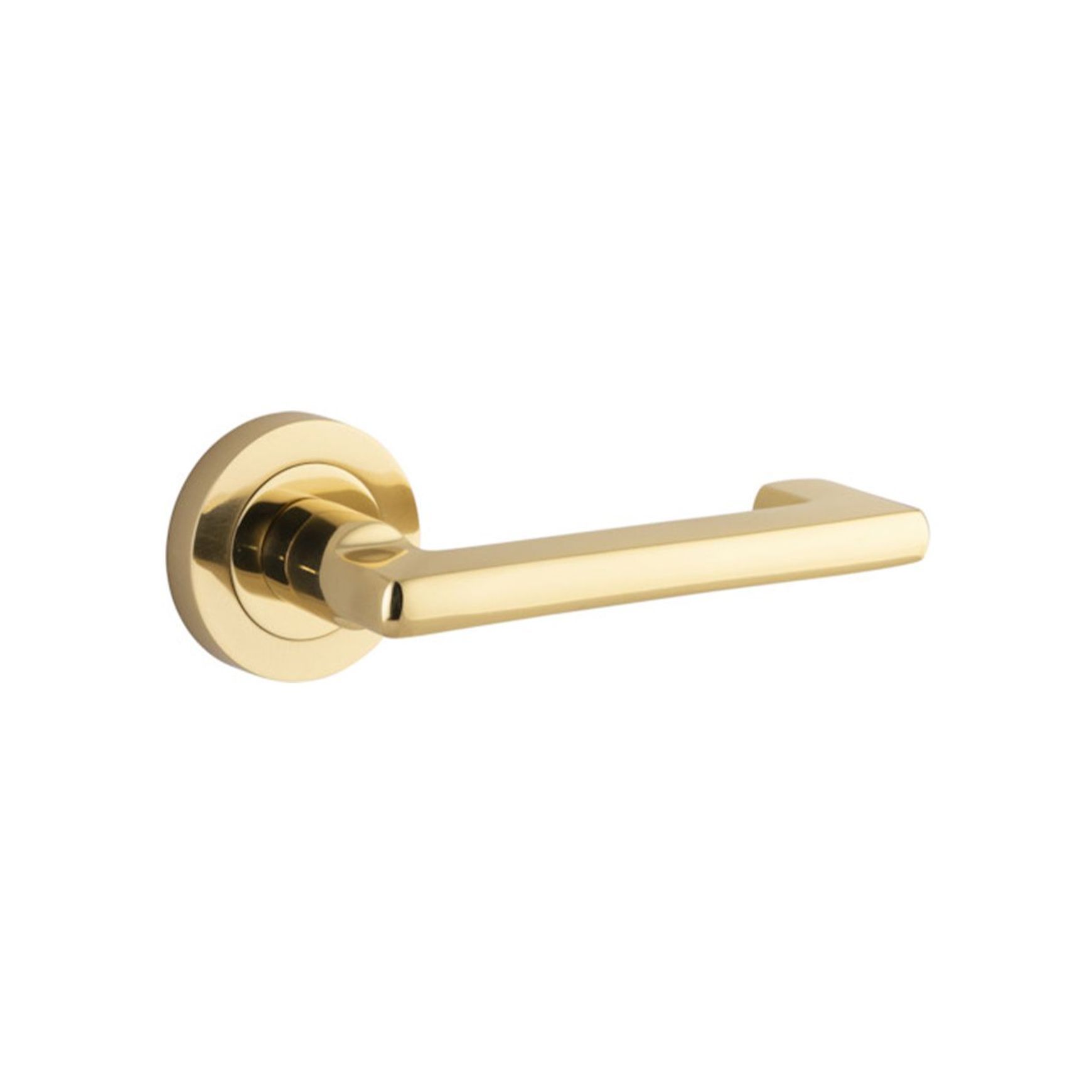 Iver Baltimore Return Door Lever Handle on Round Rose