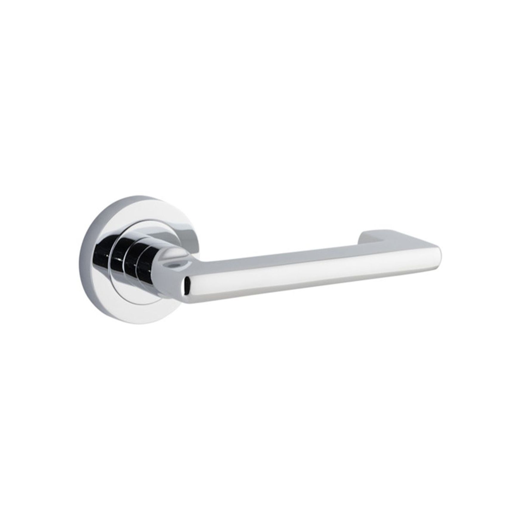 Iver Baltimore Return Door Lever Handle on Round Rose
